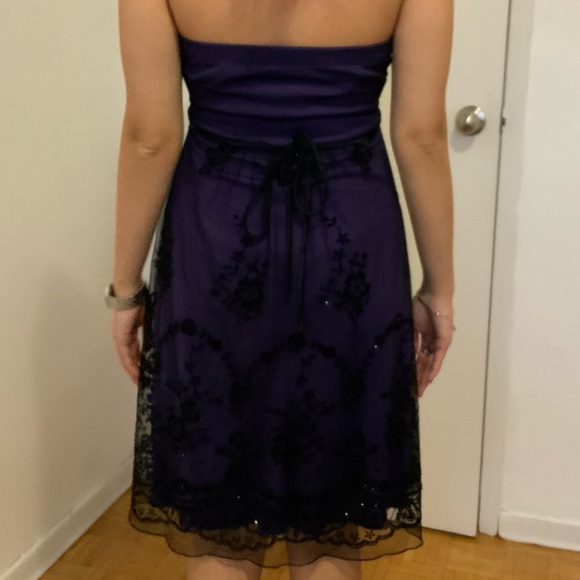 Purple Strapless Cocktail Dress - Picture 2 of 6